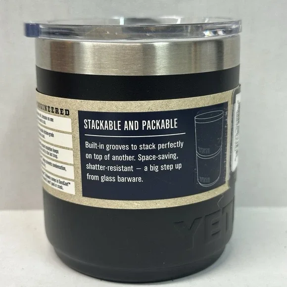 Yeti Rambler 10oz Lowball 2.0 Color: Black Missing Magslider Lid (NEW) - Picture 2 of 3